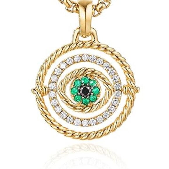 Neiman Marcus 18k Gold Plated Evil Eye Necklace - Picture 4 of 4